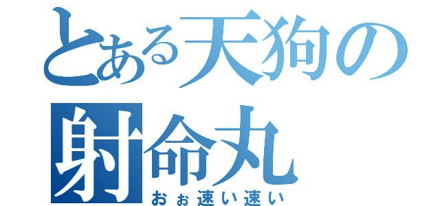 とある天狗の射命丸（おぉ速い速い）