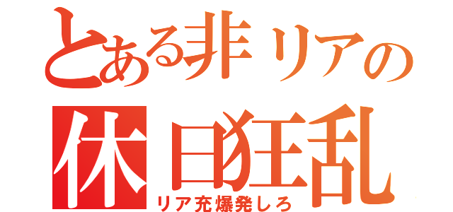 とある非リアの休日狂乱（リア充爆発しろ）