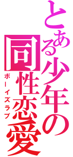 とある少年の同性恋愛（ボーイズラブ）