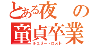 とある夜の童貞卒業（チェリー・ロスト）