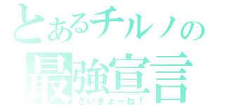 とあるチルノの最強宣言（さいきょーね！）