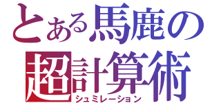 とある馬鹿の超計算術（シュミレーション）