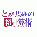 とある馬鹿の超計算術（シュミレーション）