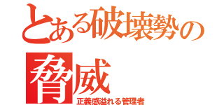 とある破壊勢の脅威（正義感溢れる管理者）