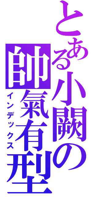 とある小闕の帥氣有型（インデックス）