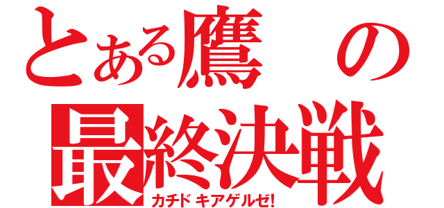 とある鷹の最終決戦！（カチドキアゲルゼ！）