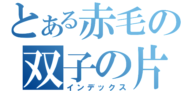 とある赤毛の双子の片割れ（インデックス）