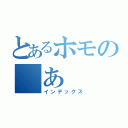 とあるホモの　あ（インデックス）