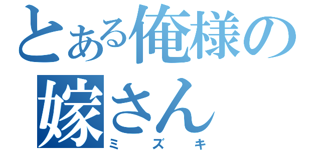 とある俺様の嫁さん（ミズキ）