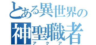 とある異世界の神聖職者（アクア）