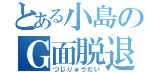 とある小島のＧ面脱退（つじりゅうだい）