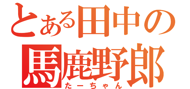 とある田中の馬鹿野郎（たーちゃん）