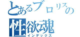 とあるブロリスの性欲魂（インデックス）