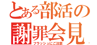 とある部活の謝罪会見（フラッシュにご注意）