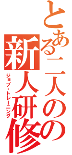 とある二人のの新人研修（ジョブ・トレーニング）