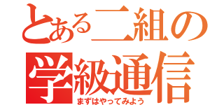 とある二組の学級通信（まずはやってみよう）