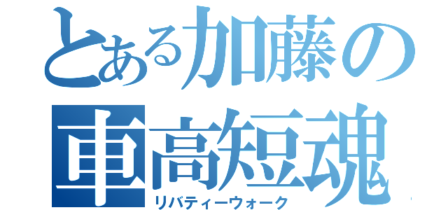 とある加藤の車高短魂（リバティーウォーク）