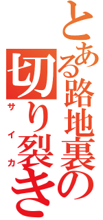 とある路地裏の切り裂き魔（サイカ）