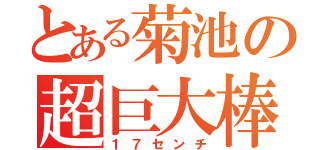 とある菊池の超巨大棒（１７センチ）