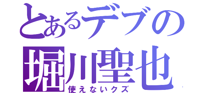 とあるデブの堀川聖也（使えないクズ）