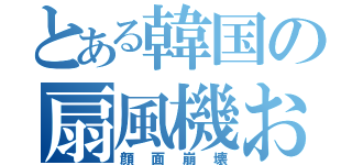 とある韓国の扇風機おばさん（顔面崩壊）