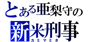 とある亜梨守の新米刑事（カミマミタ）