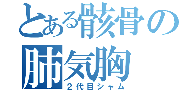 とある骸骨の肺気胸（２代目シャム）