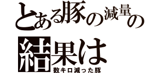 とある豚の減量の結果は（数キロ減った豚）