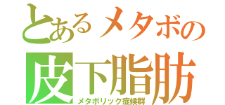 とあるメタボの皮下脂肪（メタボリック症候群）