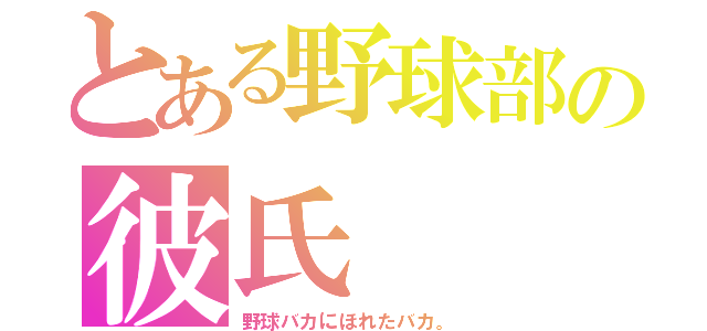 とある野球部の彼氏（野球バカにほれたバカ。）