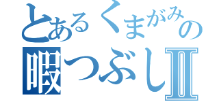 とあるくまがみの暇つぶしⅡ（）