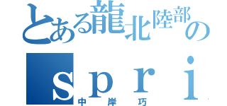 とある龍北陸部のｓｐｒｉｎｔｅｒ（中岸巧）