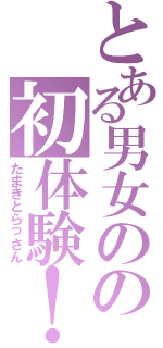 とある男女のの初体験！（たまきとらっさん）