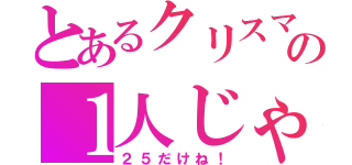 とあるクリスマスの１人じゃぁ～ない俺（２５だけね！）