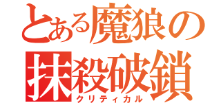 とある魔狼の抹殺破鎖（クリティカル）