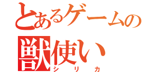 とあるゲームの獣使い（シリカ）