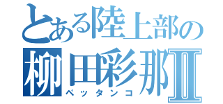 とある陸上部の柳田彩那Ⅱ（ペッタンコ）