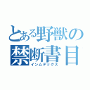 とある野獣の禁断書目録夢（インムデックス）