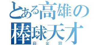 とある高雄の棒球天才（薛金鋒）