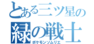 とある三ツ星の緑の戦士（ポケモンソムリエ）