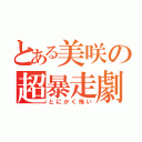 とある美咲の超暴走劇（とにかく怖い）