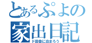 とあるぷよの家出日記（ド田舎に泊まろう）