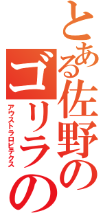 とある佐野のゴリラの親戚（アウストラロピテクス）