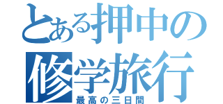 とある押中の修学旅行記（最高の三日間）