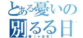 とある憂いの別るる日（骨（＋ホモ））