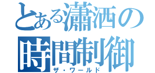 とある瀟洒の時間制御（ザ・ワールド）