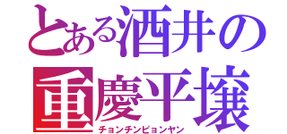 とある酒井の重慶平壌（チョンチンピョンヤン）