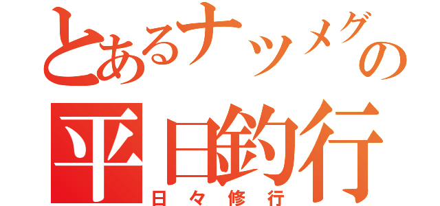 とあるナツメグの平日釣行（日々修行）