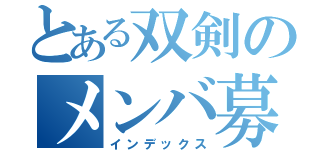 とある双剣のメンバ募集（インデックス）