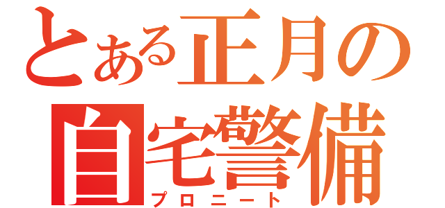 とある正月の自宅警備（プロニート）